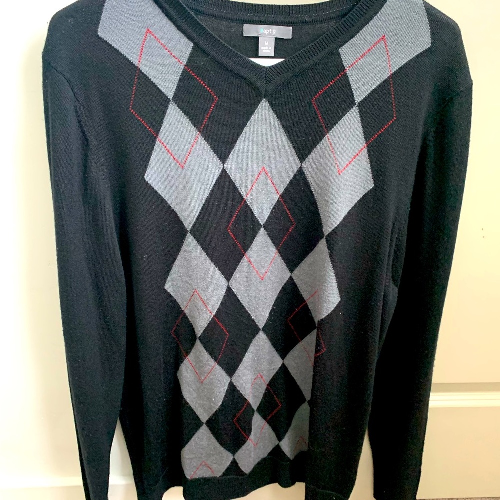 apt 9 argyle sweater